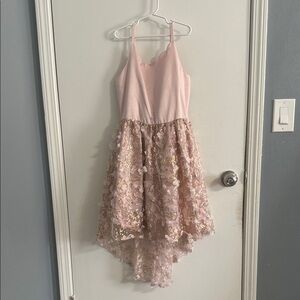 Rare Editions Pink Sequin Floral Dress
